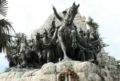 sculpture commemorating the Battle of Castelfidardo