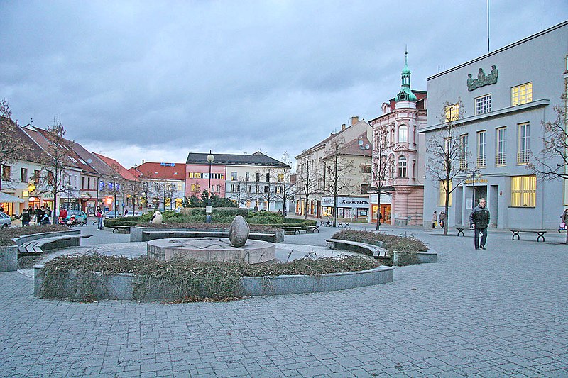 View of a central place in the city of Benesov