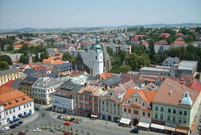 Panoramic view of the city of Klatovy