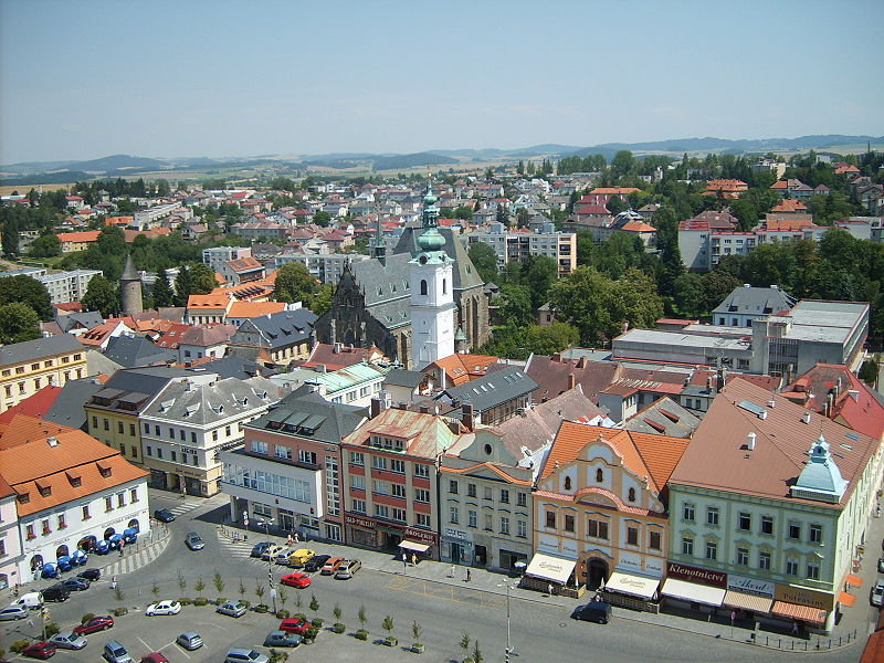 Panoramic view of the city of Klatovy