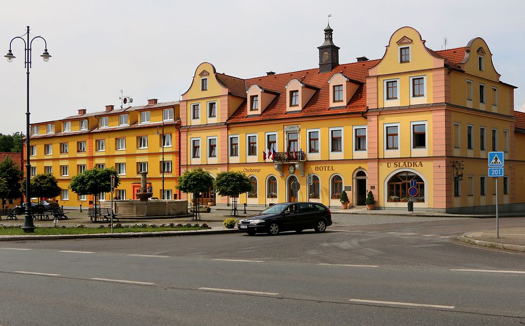 View of the center of the city of Chodova