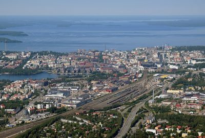 Panoramic view of the city of Tampere