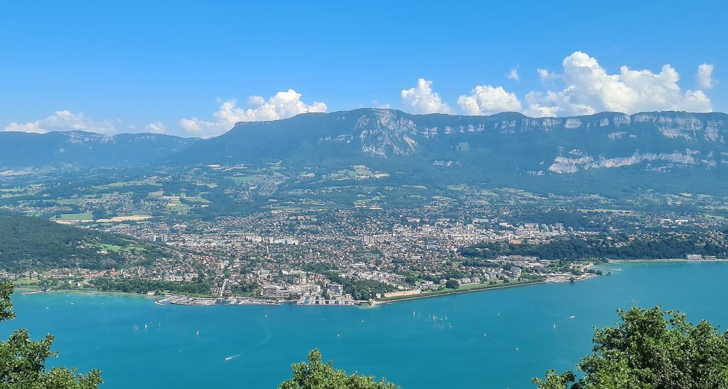 Panoramic view of the city of Aix les Bains