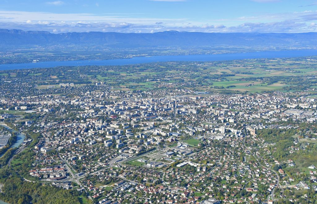 Panoramic view of the city of Annemasse