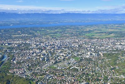 Panoramic view of the city of Annemasse