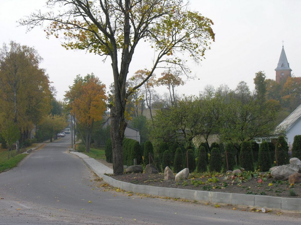 Photo of the streets of the town of Tirksliai