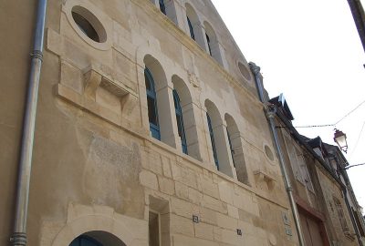 Outside view of the ancient synagogue of Chablis